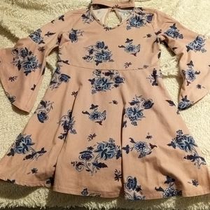Girls Art Class Pink Floral Dress Medium 7/8